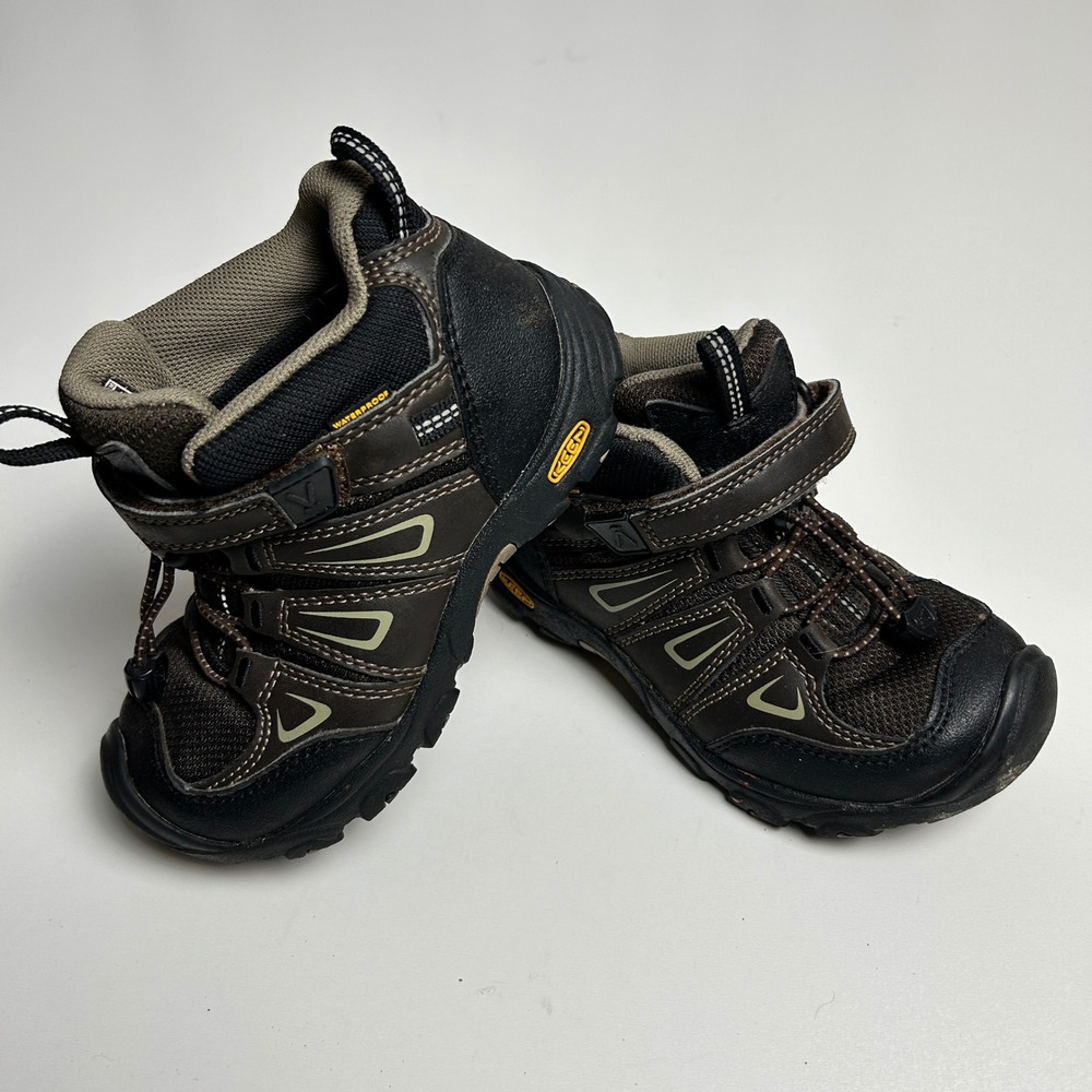 Keen Oakridge Mid Waterproof Kids Hiking Boots Brown Black 1015182 Size 11 US